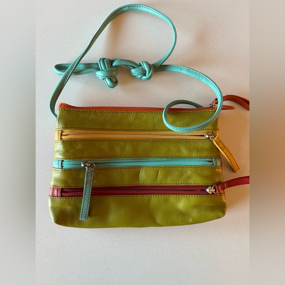 Ili New York Genuine Leather Multicolor Crossbody Bag - Picture 2 of 9